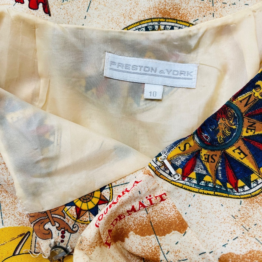 Vintage Women's Preston & York Vintage American Flag Map Nautical Wrap Straight - Picture 10 of 16